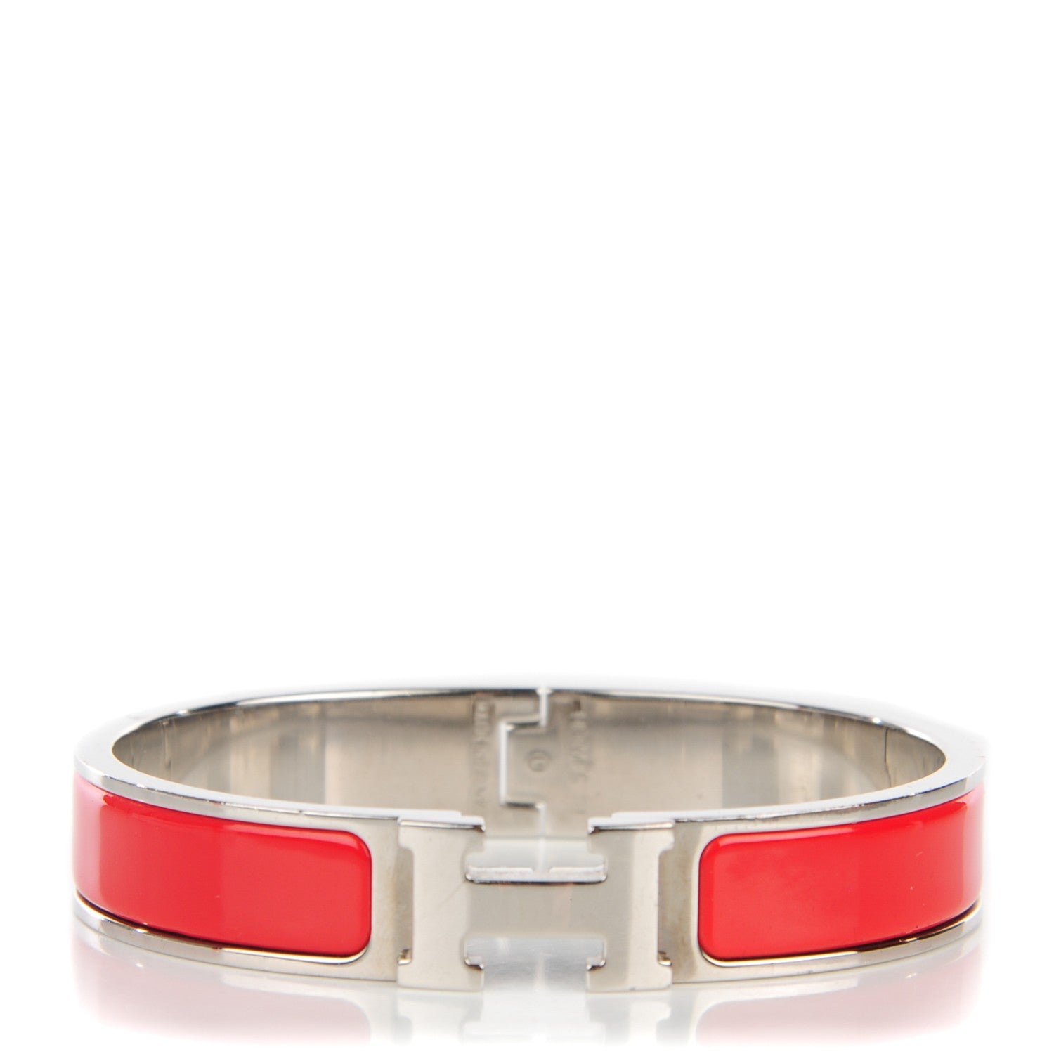 Hermes Enamel Narrow Clic Clac H Bracelet GM Rouge Vif 1 of 6