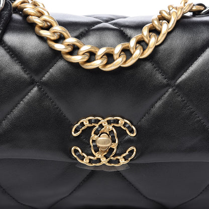 Chanel Lambskin Quilted Medium 19 Flap Black 10 of 11
