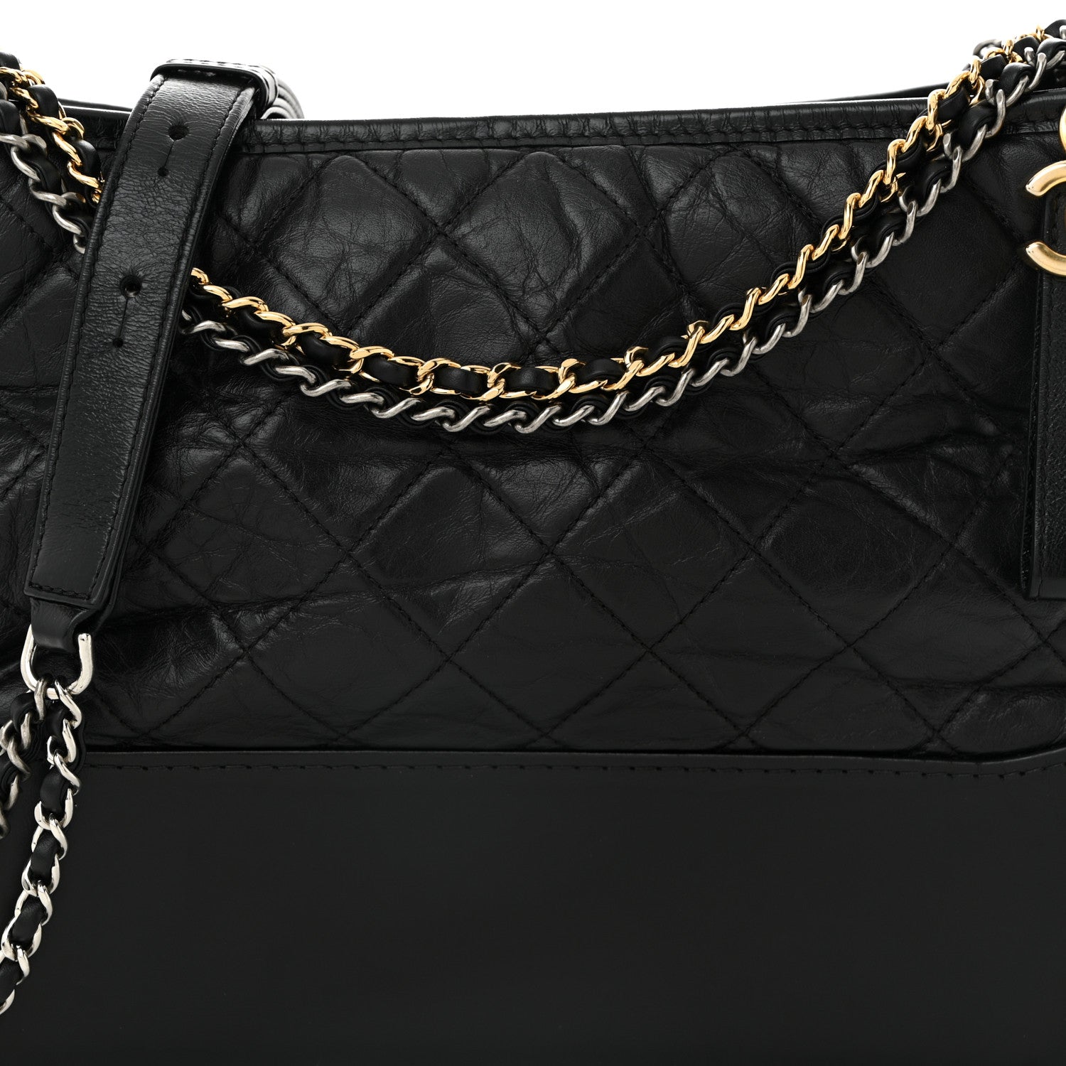 Chanel Aged Calfskin Quilted Medium Gabrielle Hobo Black 8 of 11