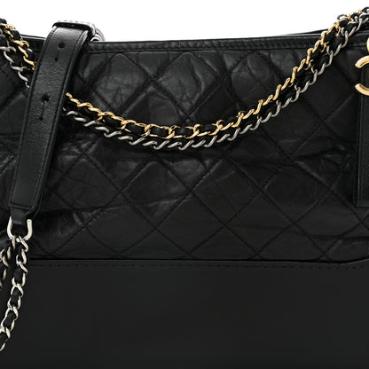 Chanel Aged Calfskin Quilted Medium Gabrielle Hobo Black 8 of 11