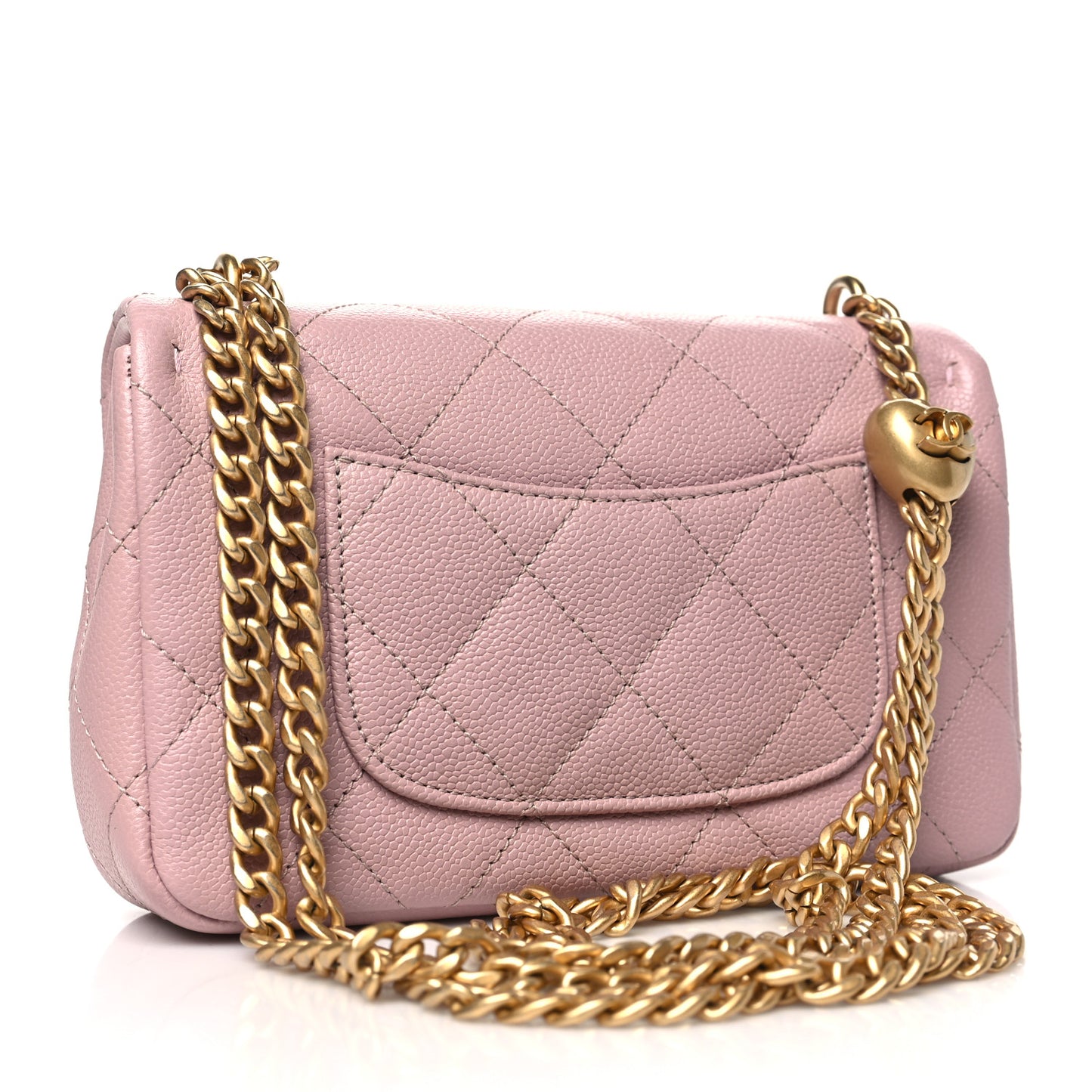 Caviar Quilted Mini Rectangular Sweetheart Flap Lilac