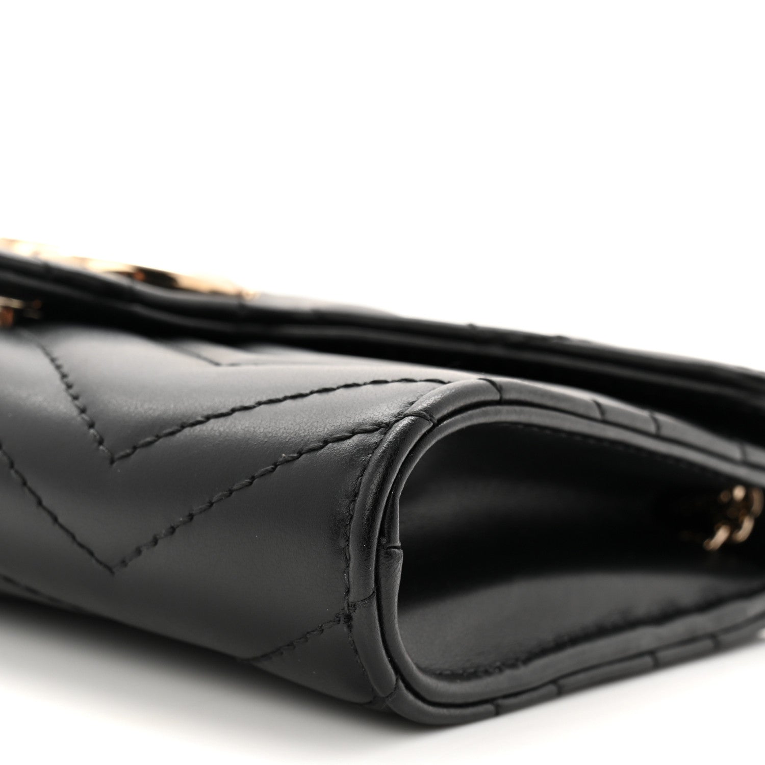 Gucci Calfskin Matelasse GG Marmont Wallet on Chain Black 16 of 19