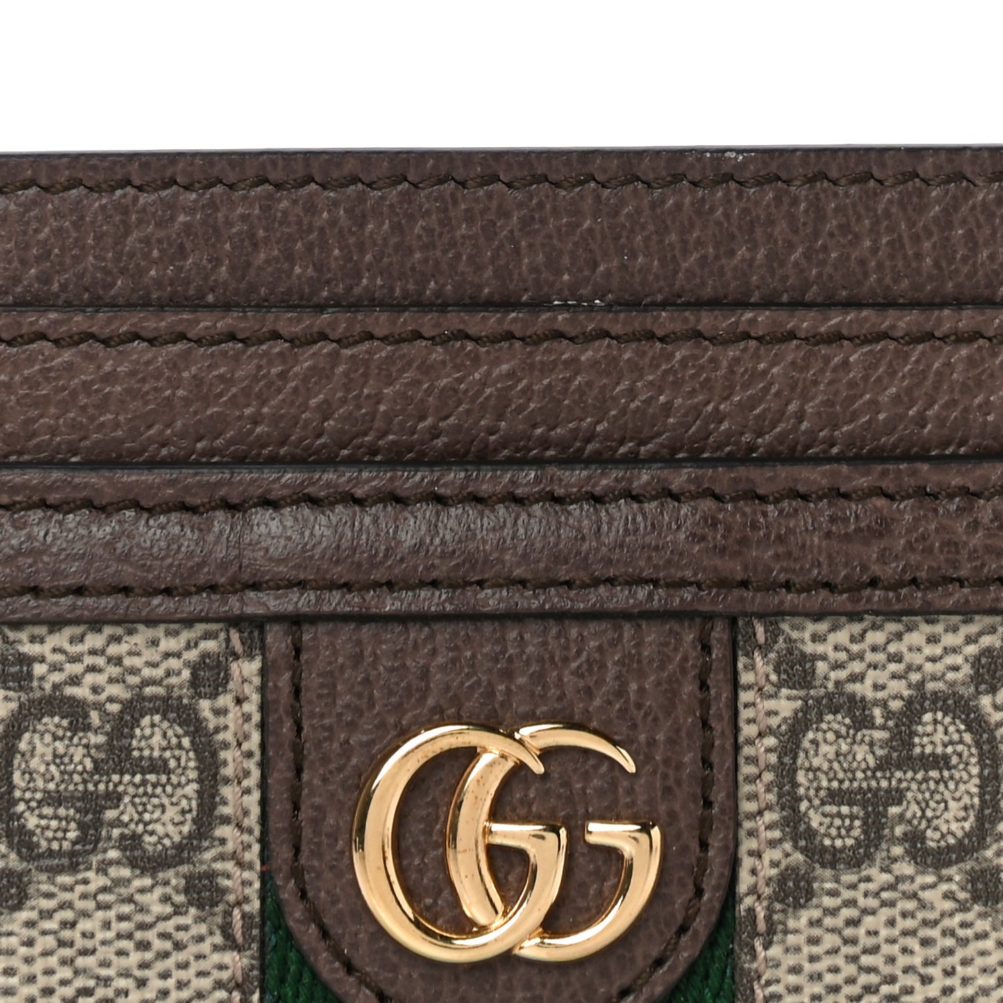 GG Supreme Monogram Ophidia Card Holder Brown