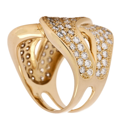 Parker & West by FASHIONPHILE 18K Yellow Gold Diamond 3.00ctw Crossover Ring 56 7.5 6 of 9
