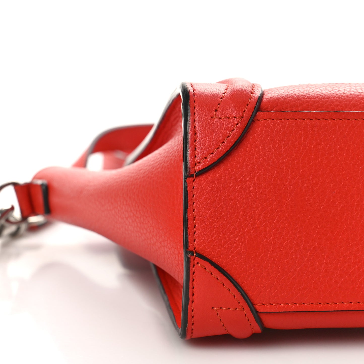 Drummed Calfskin Nano Luggage Coquelicot