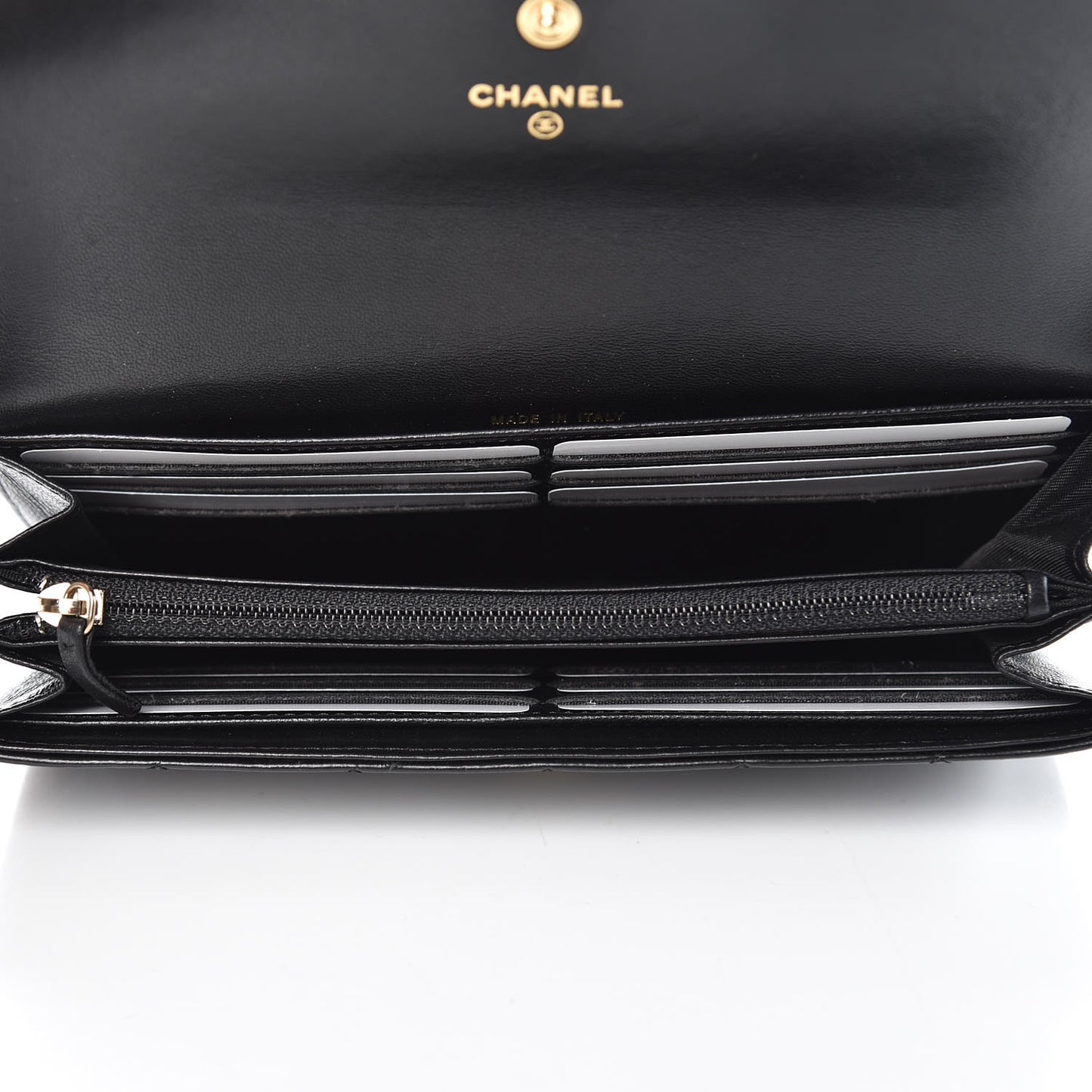 Lambskin Quilted Boy Flap Wallet Black