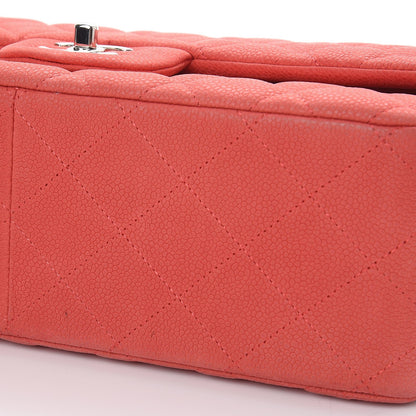 Chanel Iridescent Caviar Quilted Jumbo Double Flap Coral 12 of 15