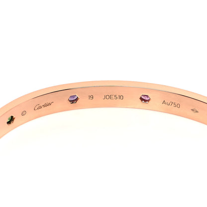 Cartier 18K Pink Gold Sapphire Garnet Amethyst LOVE Bracelet 19 4 of 6