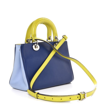 Christian Dior Calfskin Small Tri-color Diorissimo Navy Light Blue Yellow 3 of 7
