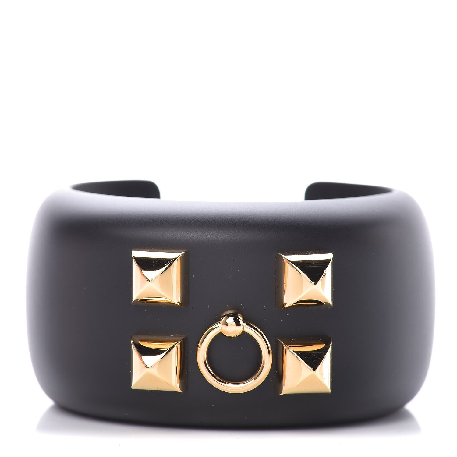 Hermes Pearwood Medor Cuff Bracelet S Black 1 of 5