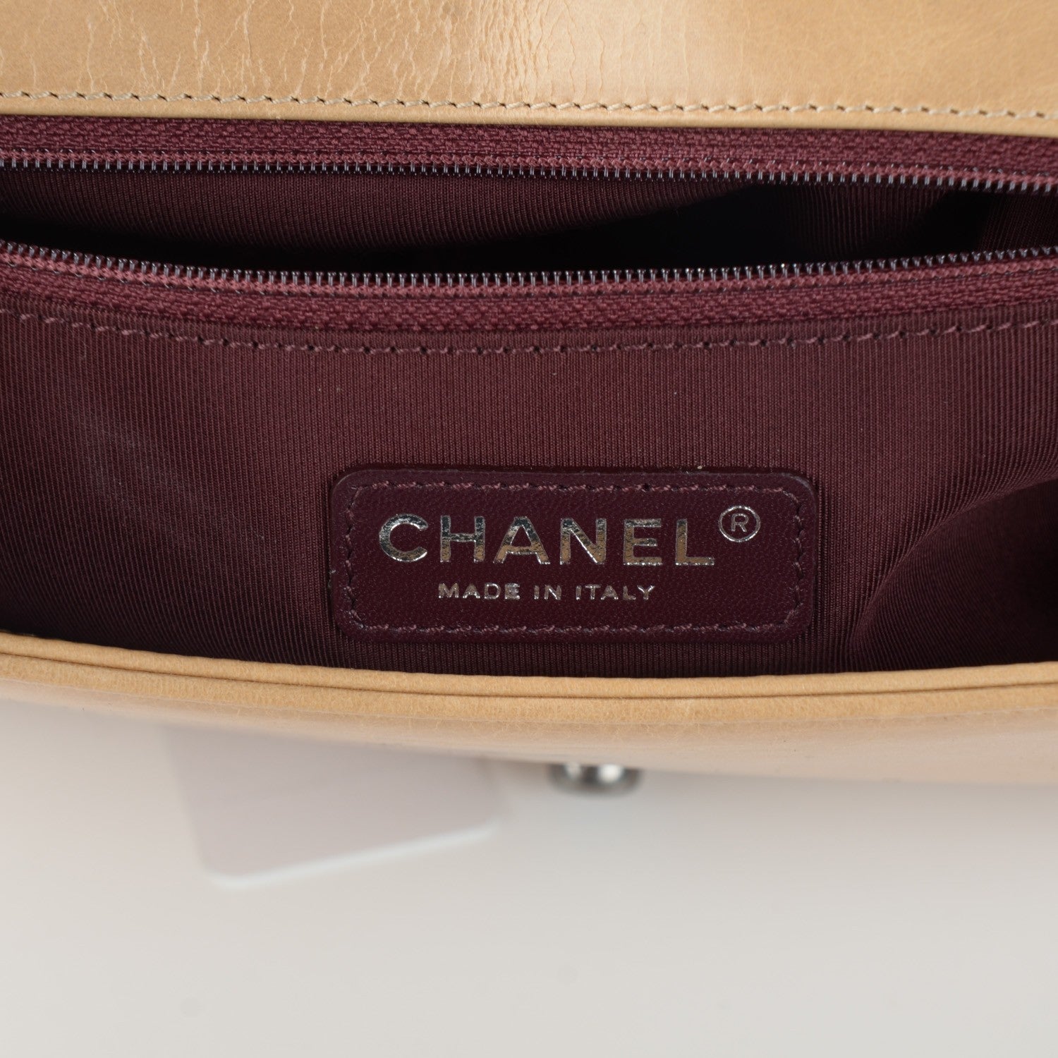 Chanel Glazed Calfskin Quilted Large Coco Boy Flap Beige 6 of 8