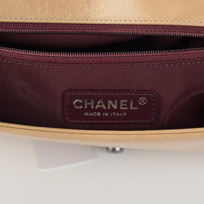 Chanel Glazed Calfskin Quilted Large Coco Boy Flap Beige 6 of 8