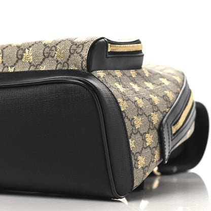 Gucci GG Supreme Monogram Bees Print Small Day Backpack Beige Oro Black 10 of 10