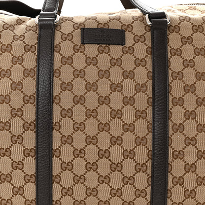 Gucci Monogram Dollar Calfskin Large Boston Duffle Bag Beige Ebony Testa di Moro Marrone Scuro 8 of 11