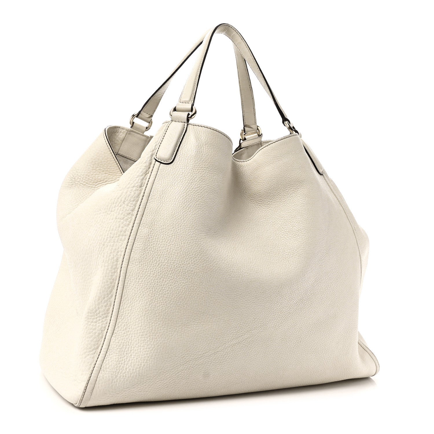 Gucci Pebbled Calfskin Large Soho Shoulder Bag Off White 3 of 12