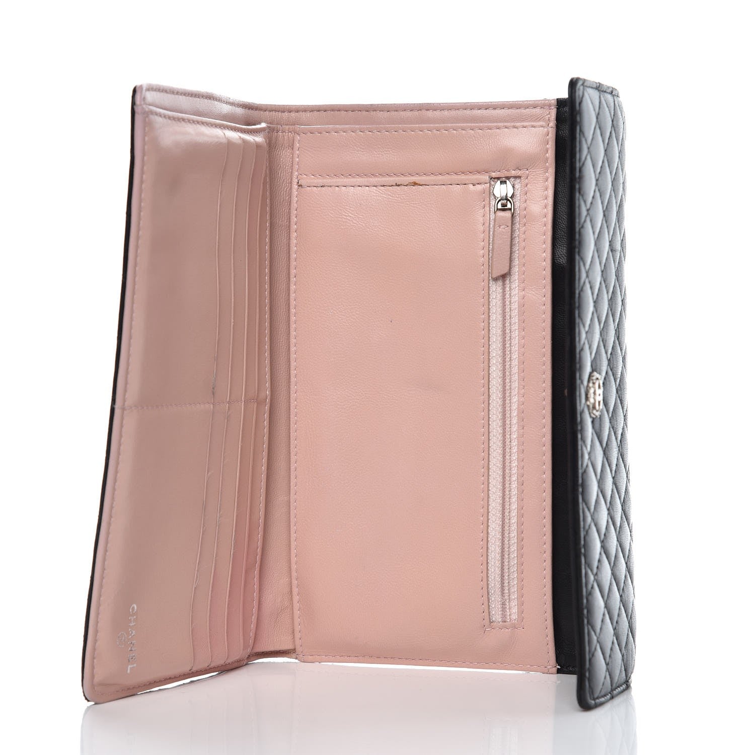 Chanel Lambskin Micro Quilted Tri-Fold Wallet Black 5 of 17