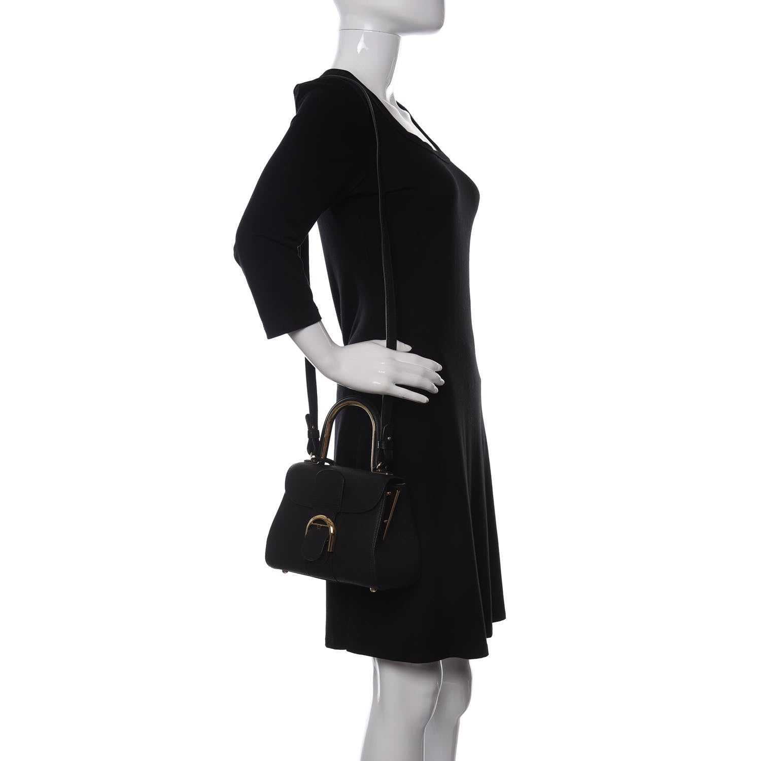 Delvaux Grained Calfskin Mini Brillant Satchel Black 2 of 10