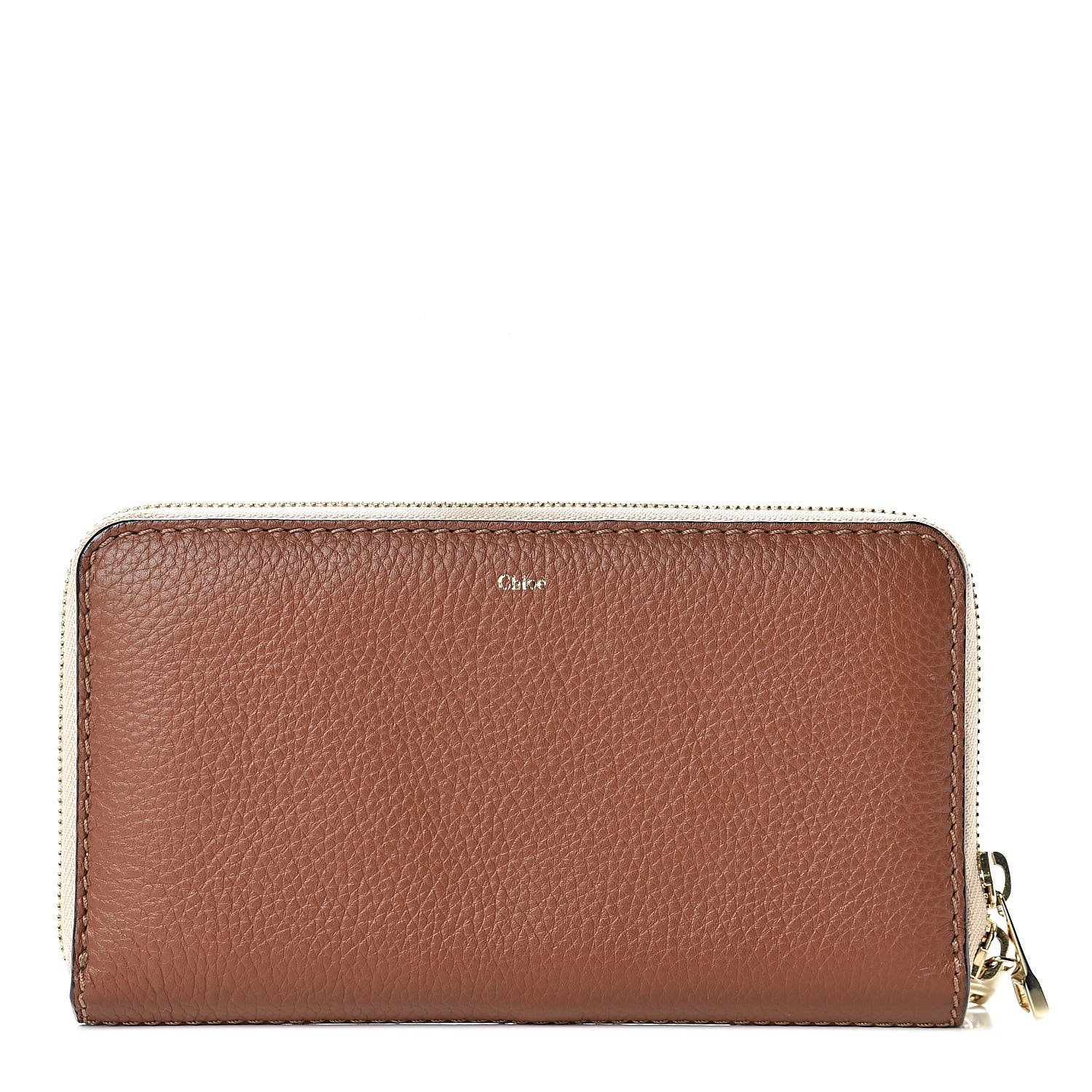 Chloe Grained Calfskin Baylee Long Zip Around Wallet Classic Tobacco 1 of 8