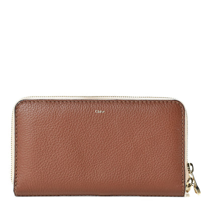 Chloe Grained Calfskin Baylee Long Zip Around Wallet Classic Tobacco 1 of 8