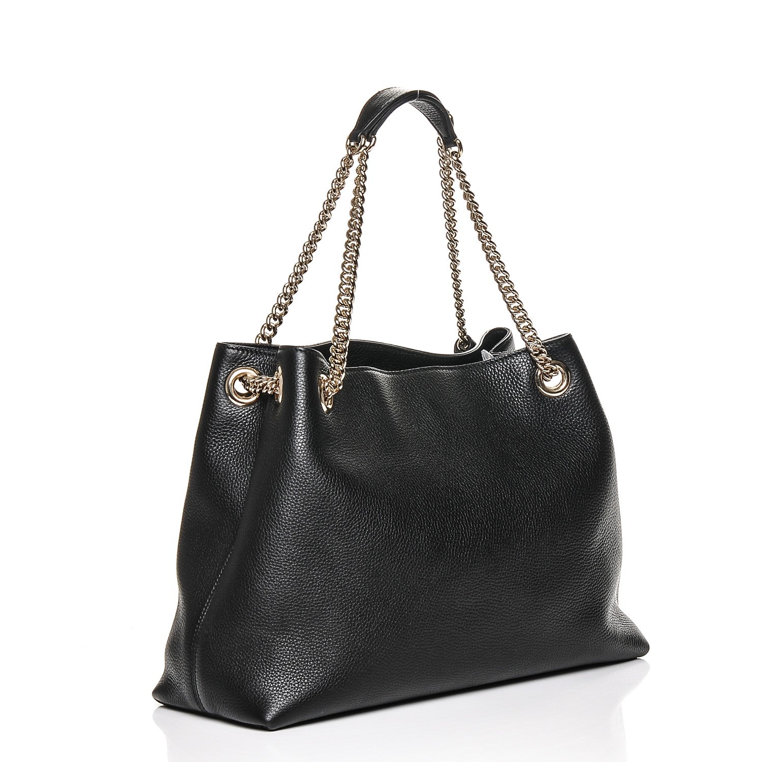 Gucci Pebbled Calfskin Medium Soho Chain Shoulder Bag Black 3 of 6