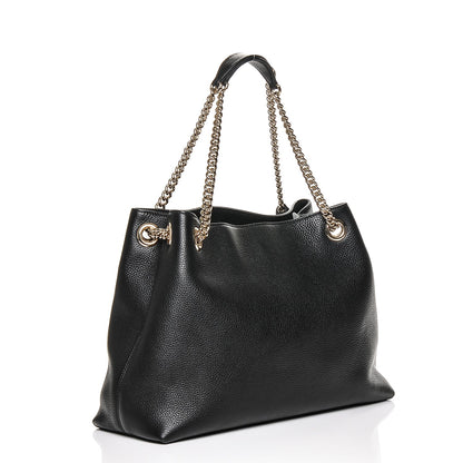 Gucci Pebbled Calfskin Medium Soho Chain Shoulder Bag Black 3 of 6