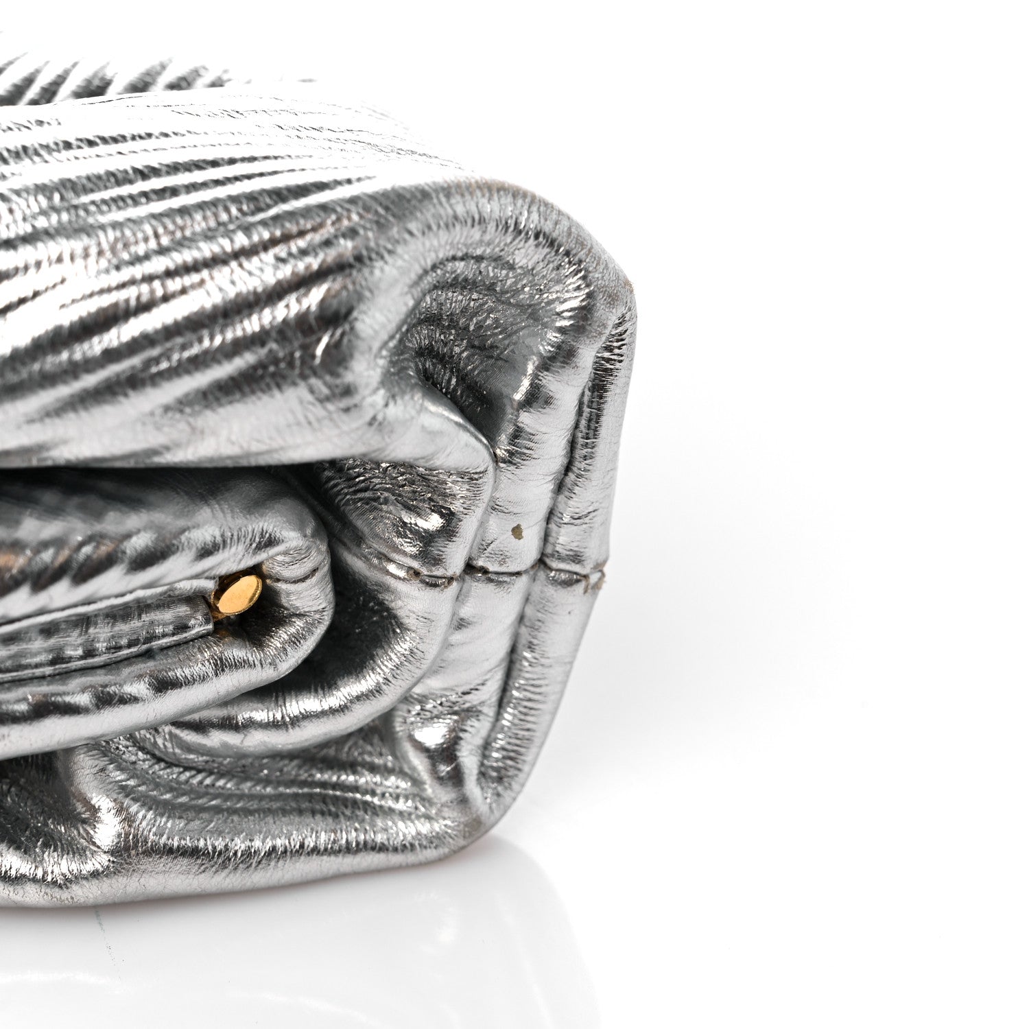 Bottega Veneta Metalic Bark Calfskin The Mini Pouch Silver 11 of 13