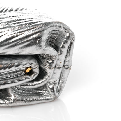 Bottega Veneta Metalic Bark Calfskin The Mini Pouch Silver 11 of 13