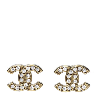 Chanel Crystal CC Earrings Gold 1 of 4