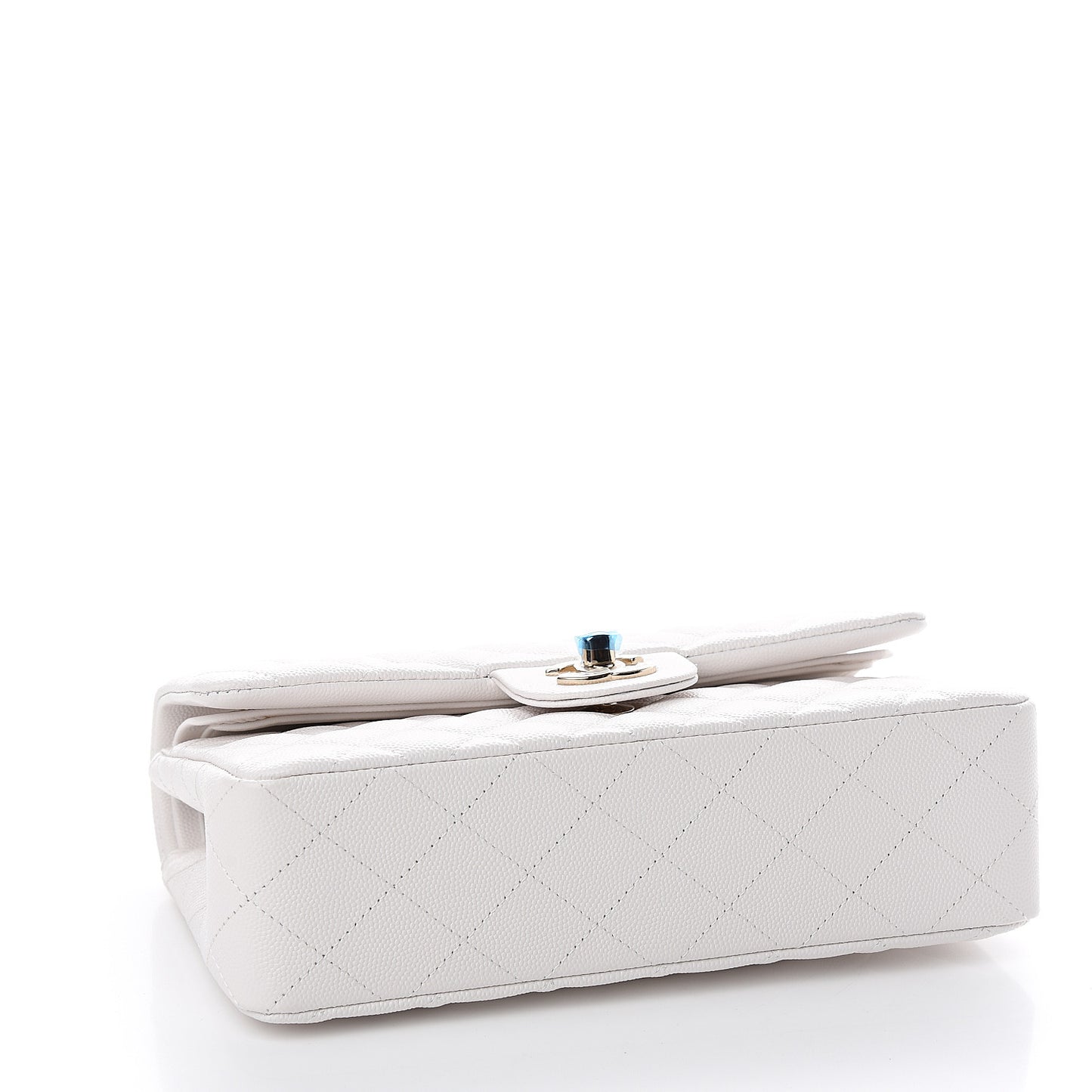 Caviar Quilted Small Double Flap White