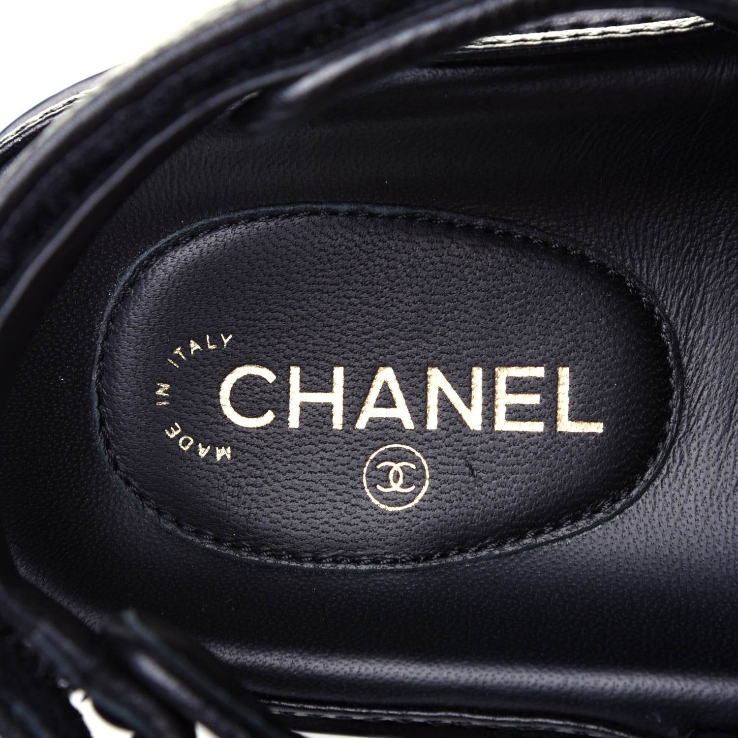 Chanel Grained Calfskin Velcro Dad Sandals 36.5 Black 9 of 13
