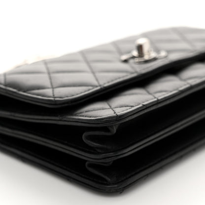 Chanel Lambskin Quilted Metal Top Handle Crossbody Flap Black 10 of 12