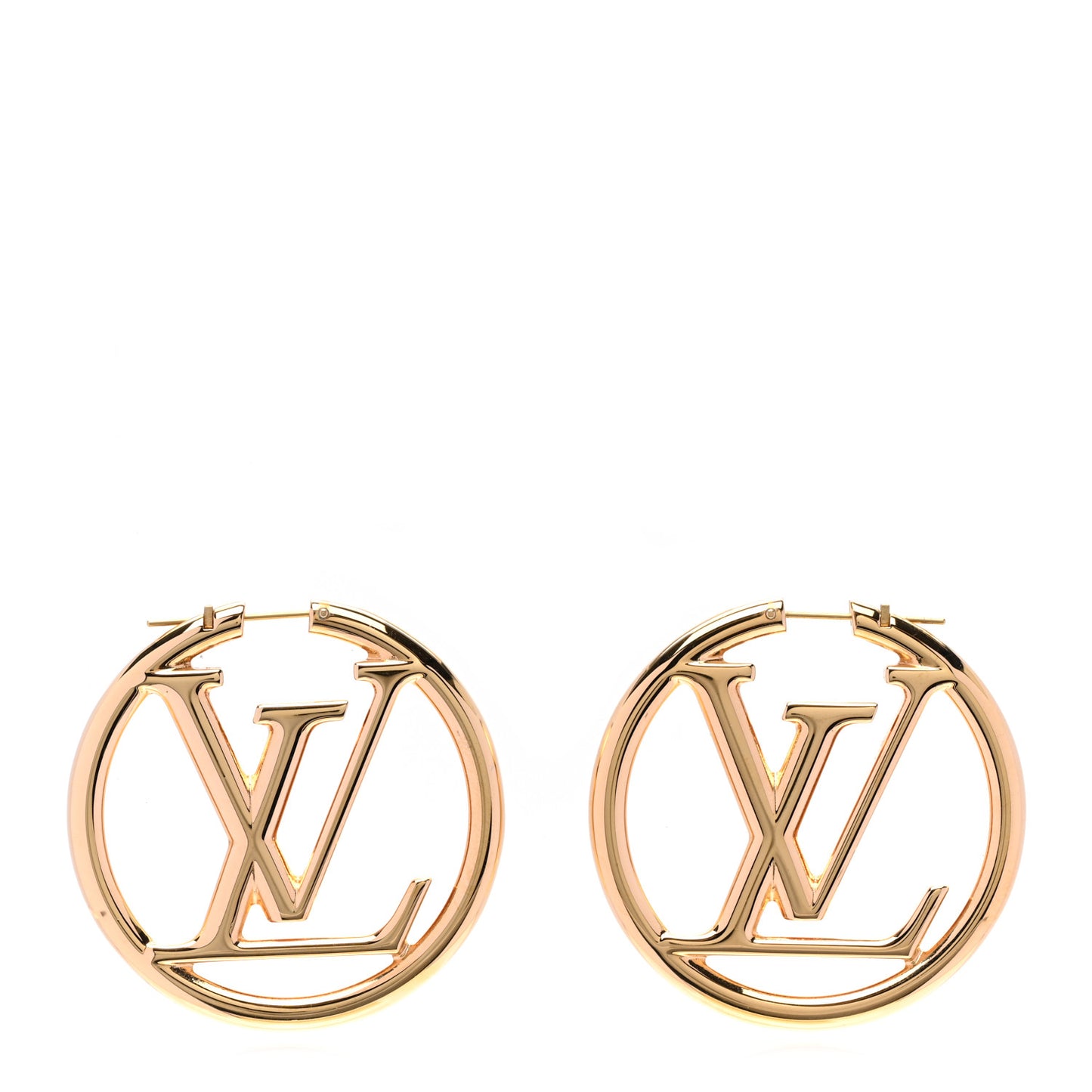 Metal Louise Hoop Earrings Gold