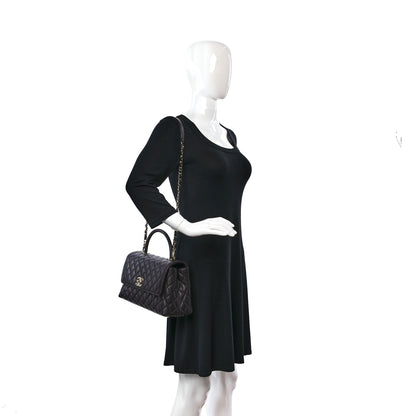 Chanel Caviar Quilted Small Coco Handle Flap Dark Brown 2 of 10