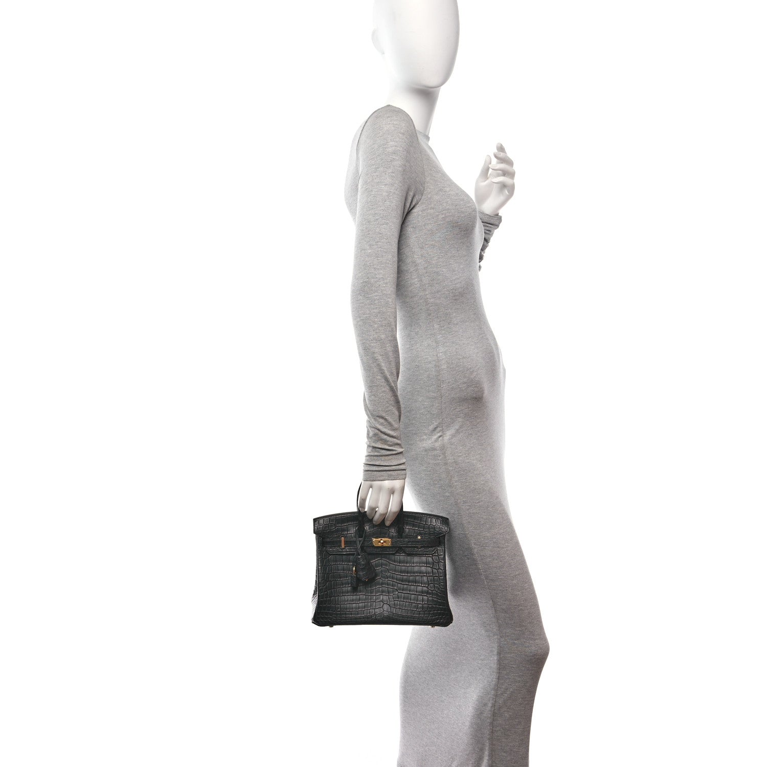 Hermes Matte Niloticus Crocodile Birkin 25 Black 2 of 11
