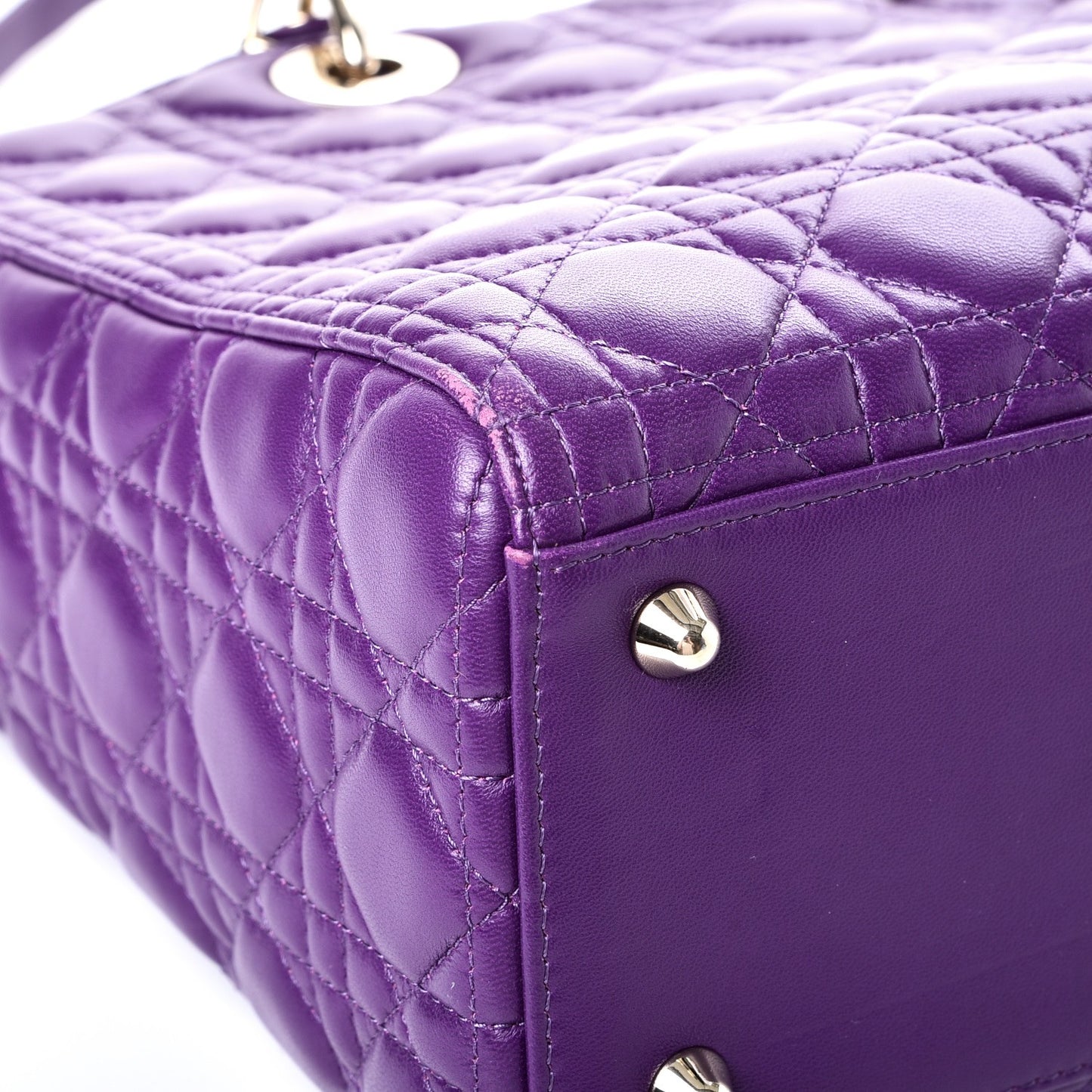Lambskin Cannage Large Lady Dior Purple