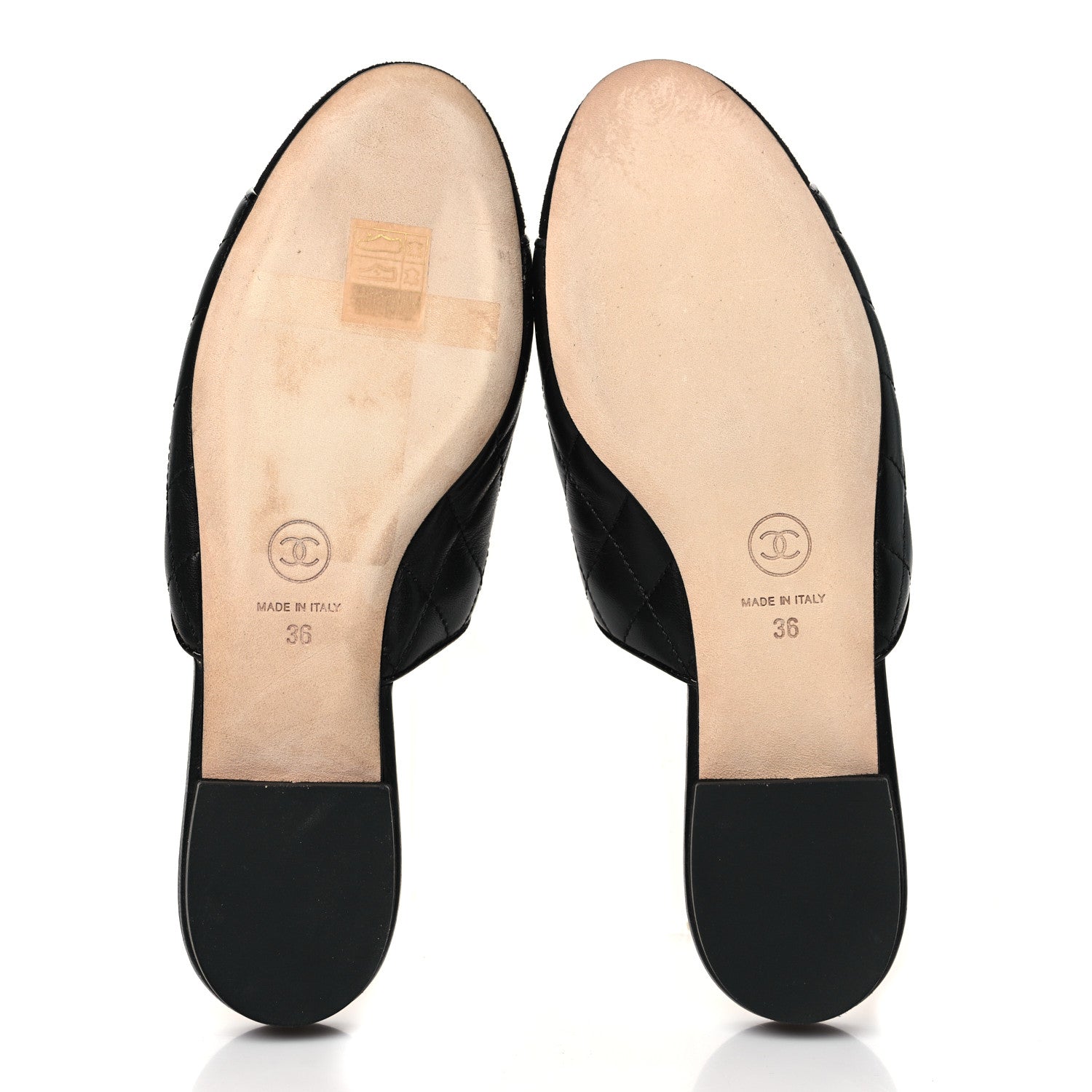 Chanel Lambskin Kid Suede Quilted Mules 36 Black 5 of 9