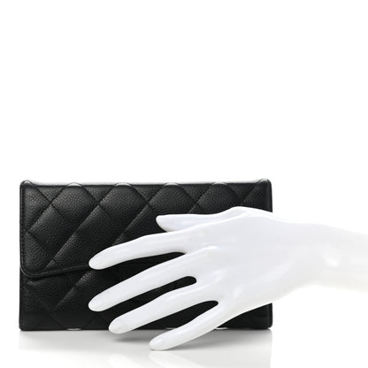 Chanel Caviar Quilted Large Flap Wallet Black 2 of 9