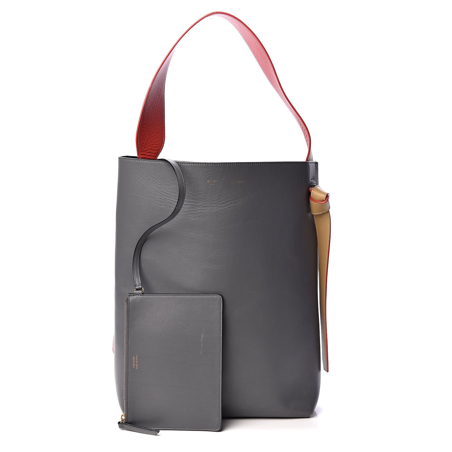 Celine Shiny Smooth Calfskin Small Twisted Cabas Kohl Cloud 1 of 12
