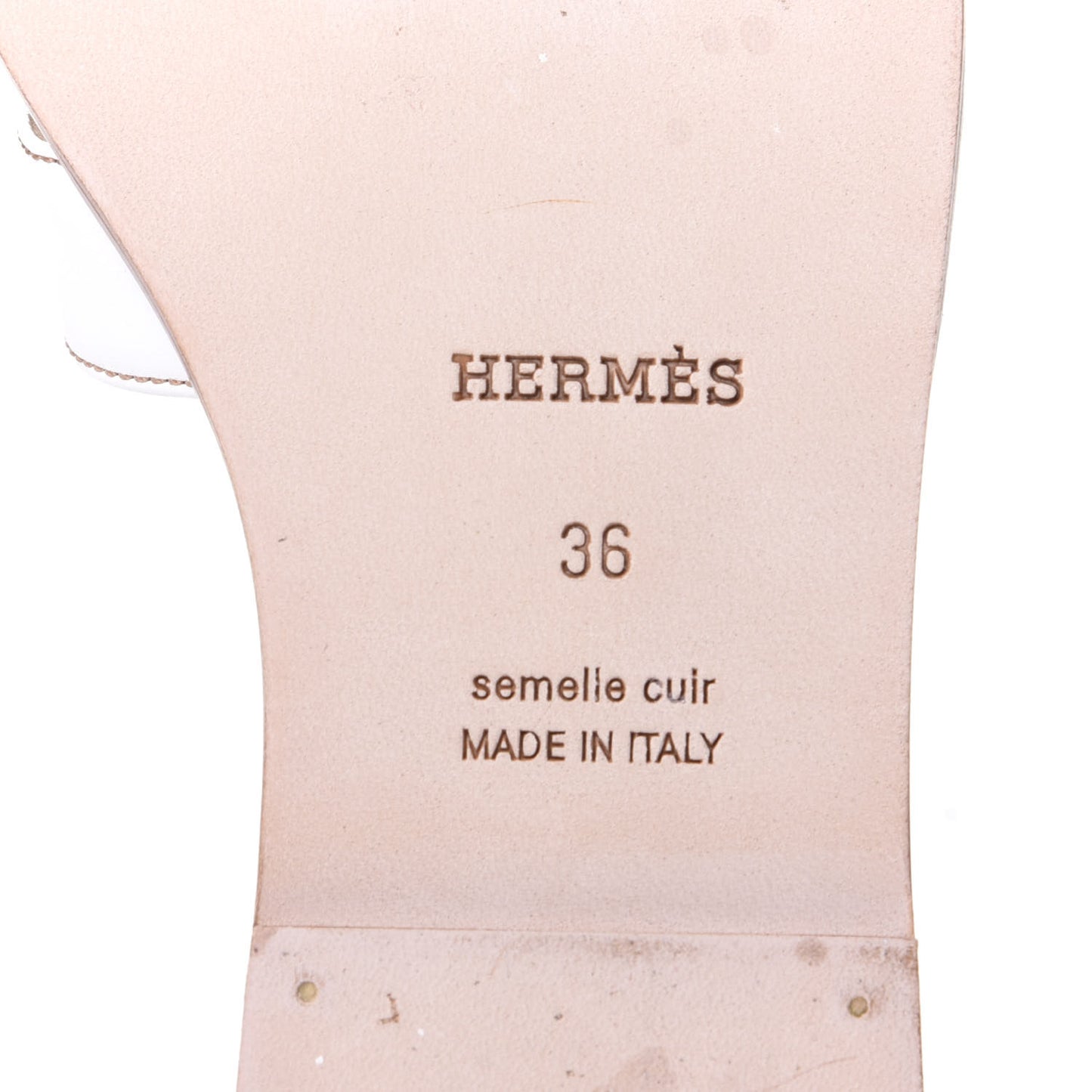 Box Calfskin Oran Sandals 36 White