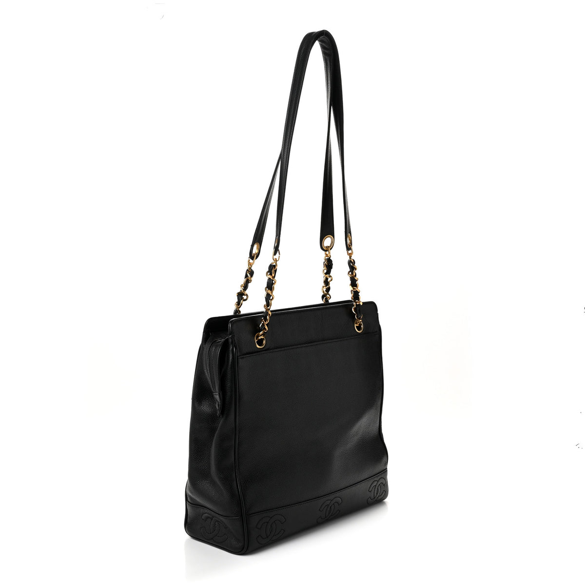 Chanel Caviar Triple CC Shoulder Bag Black 3 of 10