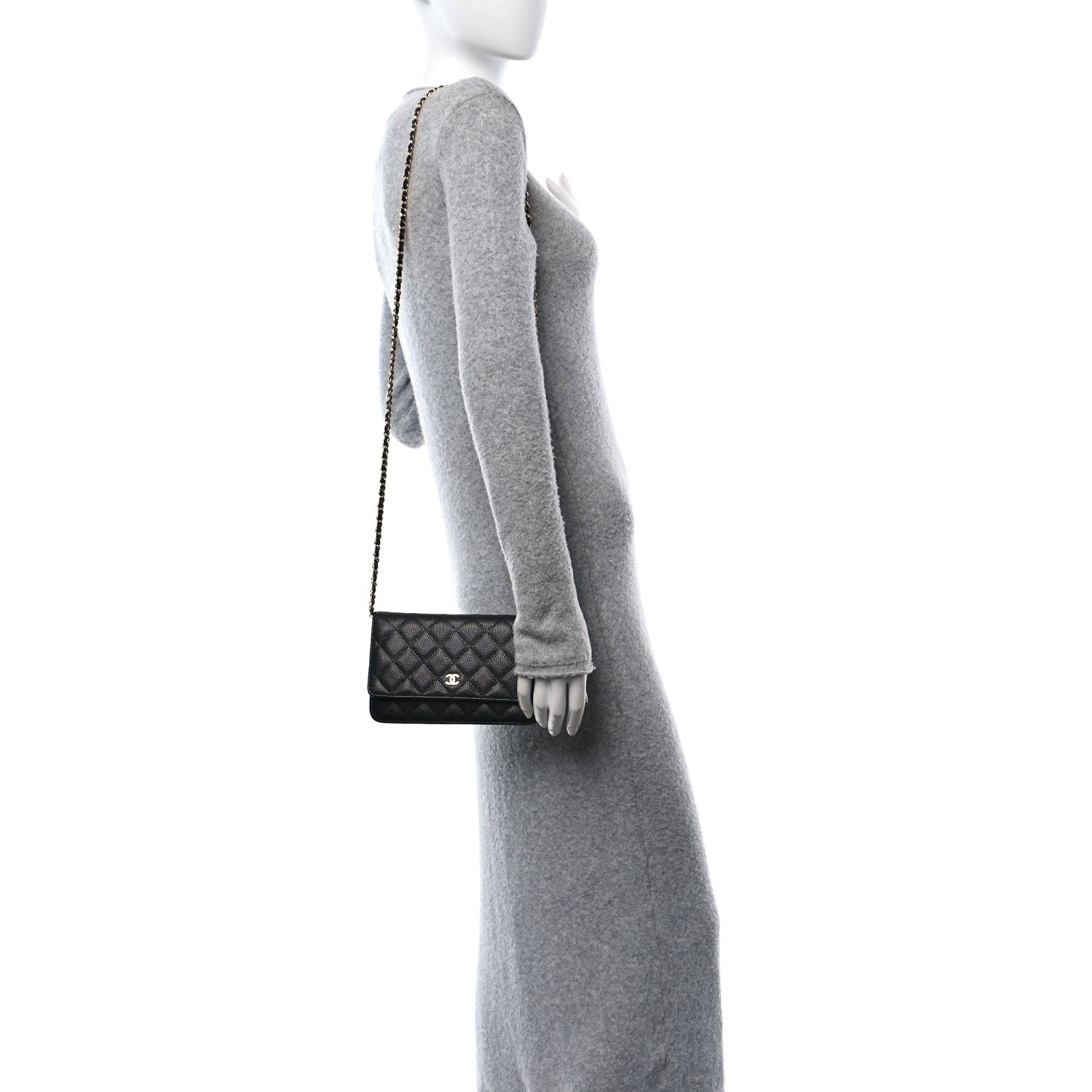 Chanel Caviar Quilted Wallet on Chain WOC Black 2 of 11