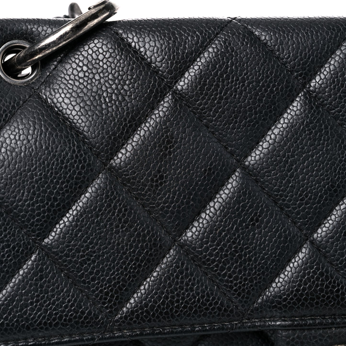 Caviar Quilted Large Retro Class Flap Black