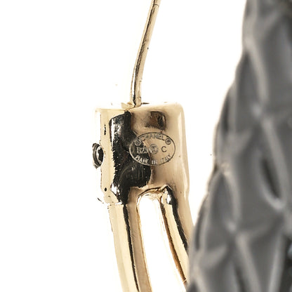 Chanel Metal Resin Quilted CC Bag Bag Hoop Earrings Black Gold 4 of 6
