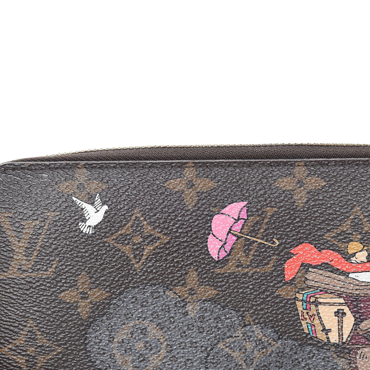 Monogram 2015 Christmas Animation Zippy Wallet Hibiscus