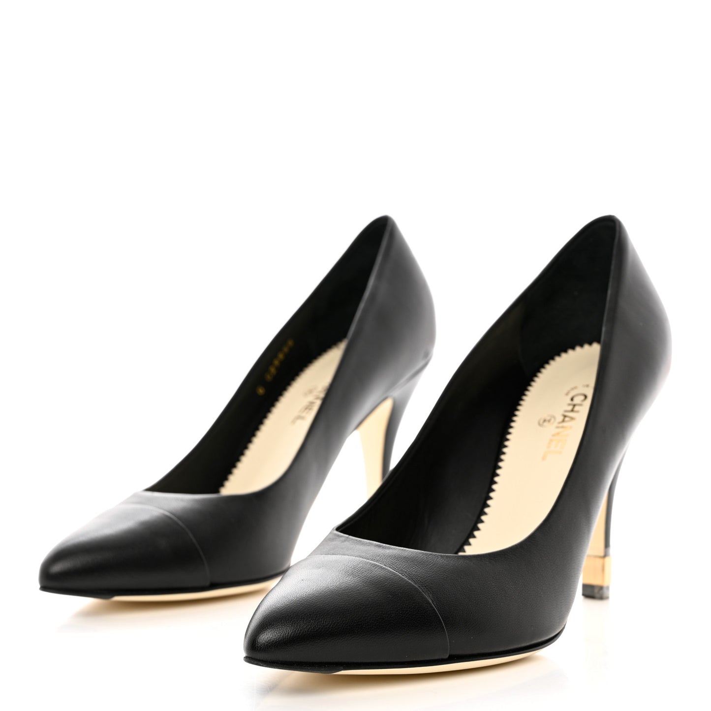 Lambskin CC Pumps 39.5 Black