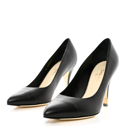 Chanel Lambskin CC Pumps 39.5 Black 3 of 11