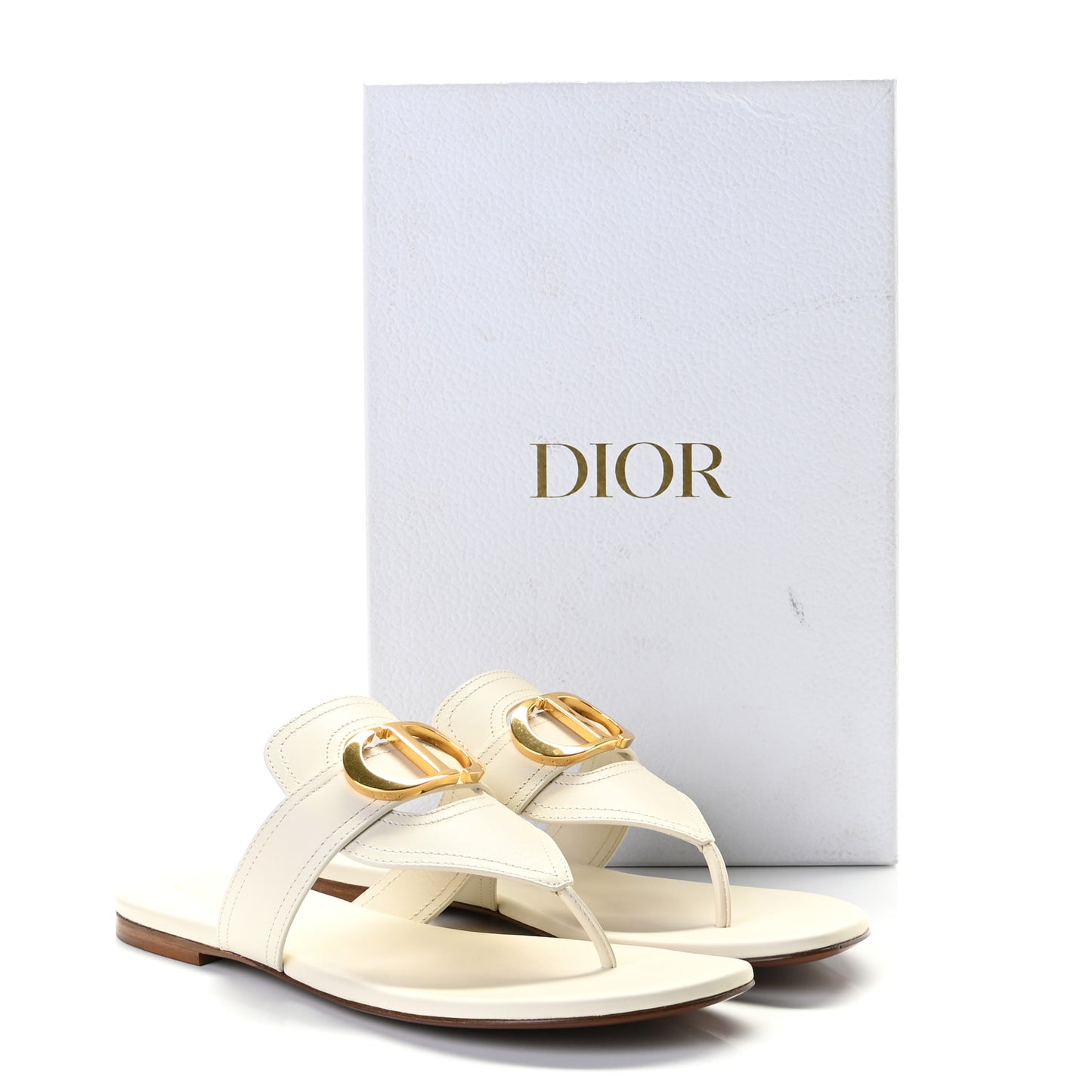 Calfskin 30 Montaigne Thong Sandals 38 White