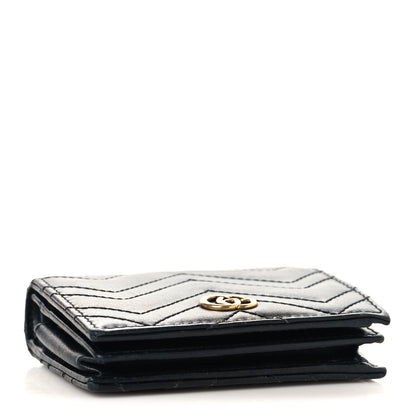 Gucci Calfskin Matelasse GG Marmont Card Case Black 4 of 9