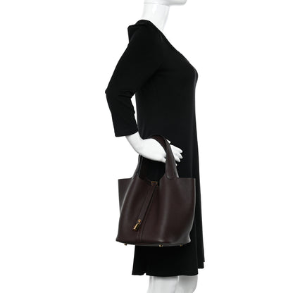 Hermes Taurillon Clemence Picotin Lock 22 MM Rouge Sellier 2 of 10