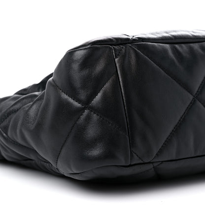 Chanel Lambskin Quilted Chanel 19 East West Shopping Bag Black 8 of 12